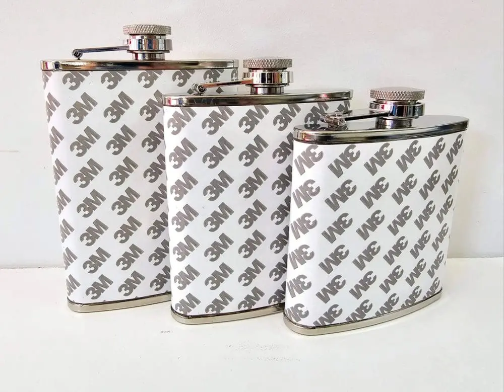 PU Leathere HipFlask8 Sublimation Blanks : PU Leather Steel Hip Flask (6, 7 and 8oz)