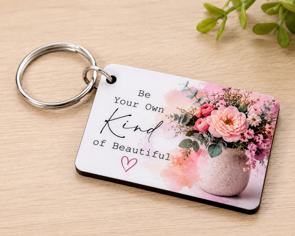 Laser  Sublimation Blanks : Super Glossy 3 or 5mm Single or Double Sided Sublimation MDF 7.3 by 5cm RECTANGLE Keychain + Silver Split Keyring