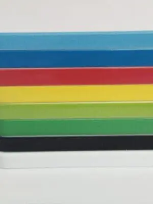 Sublimation Blanks : Rectangle Coloured Polymer Keyring Set (ZZ)
