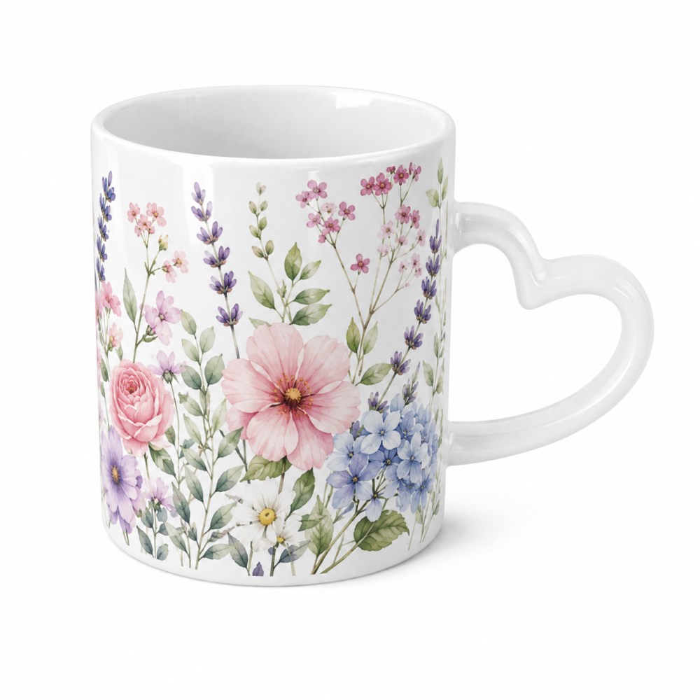 Sublimation Blanks : 11oz White Mug With Heart Shaped Handle (ZZ)