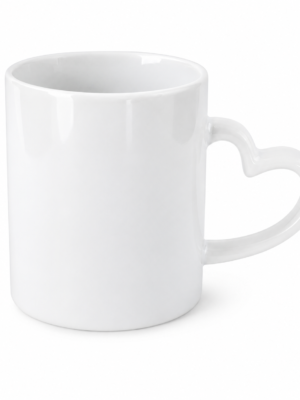 11oz Mug With Handle ZZ Sublimation Blanks : 11oz White Mug With Heart Shaped Handle (ZZ)