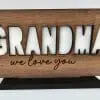Laser Sublimation Blanks : GRANDMA or OUMA Sublimation & Veneer Plaque with Stand