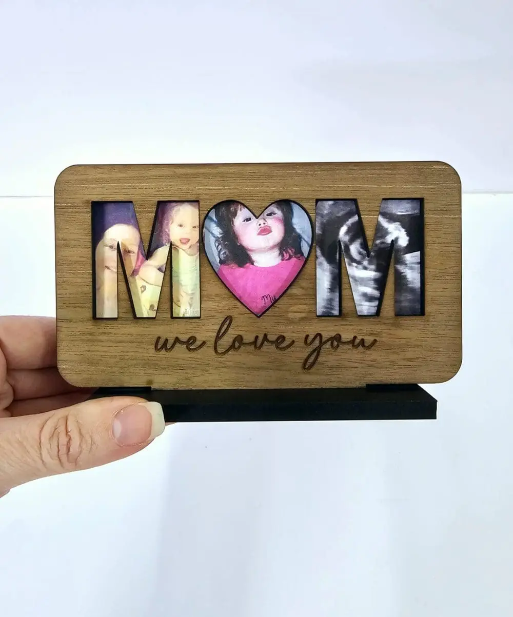 Mom Plaque Stand2 Laser Sublimation Blanks : MOM, MAMA or MAMMA Sublimation & Veneer Plaque with Stand