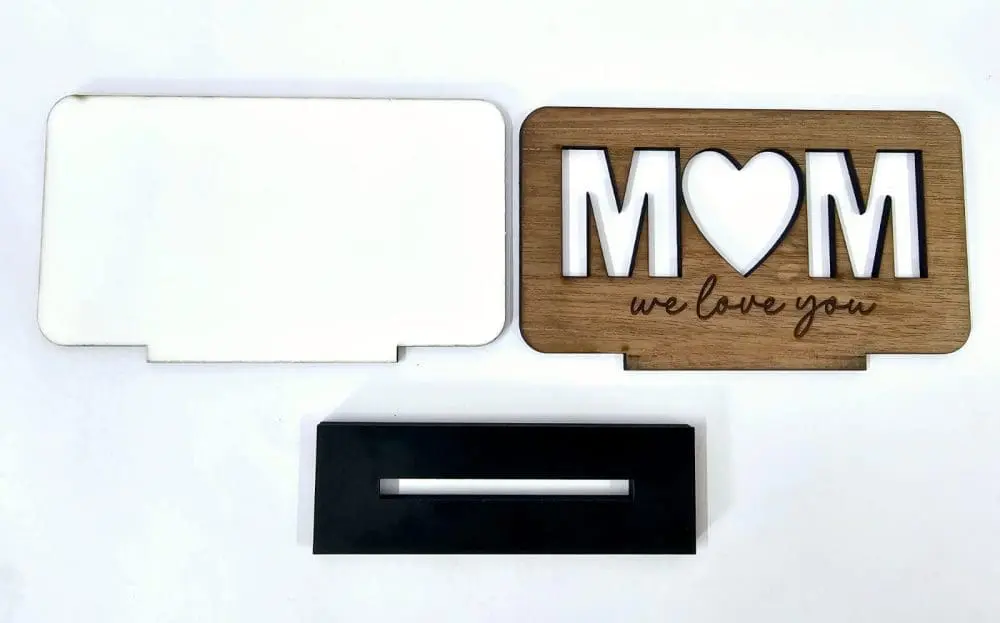 Mom Plaque Stand4 Laser Sublimation Blanks : MOM, MAMA or MAMMA Sublimation & Veneer Plaque with Stand