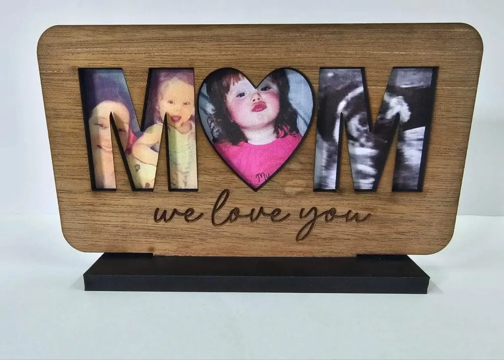 Mom Plaque Stand5 Laser Sublimation Blanks : MOM, MAMA or MAMMA Sublimation & Veneer Plaque with Stand