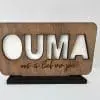 Laser Sublimation Blanks : GRANDMA or OUMA Sublimation & Veneer Plaque with Stand