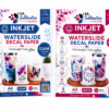 Sublimation Blanks : Waterslide Paper Decal for INKJET (White & Clear, Pack of 5)