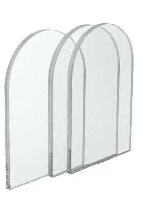 Arched Acrylic Laser Acrylic Blanks : CLEAR ARCHED A6, A5, A4, A3, A2, A1 Boards (1.5mm, 2mm, 3mm & 5mm)