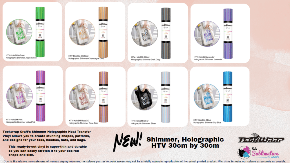 Teckwrap : Holographic Shimmer HTV (30 by 30cm)