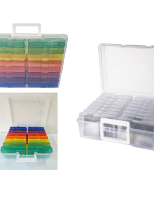 Arts & Crafts : 17 Piece Storage Container with 16 Inner Cases Plastic Storage Boxes with handle