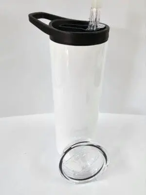 20oz Flip Lid Tumbler Sublimation Blanks : 20oz Straight Flip Lid Tumbler With Carry Handle + Slider Screw On Lid