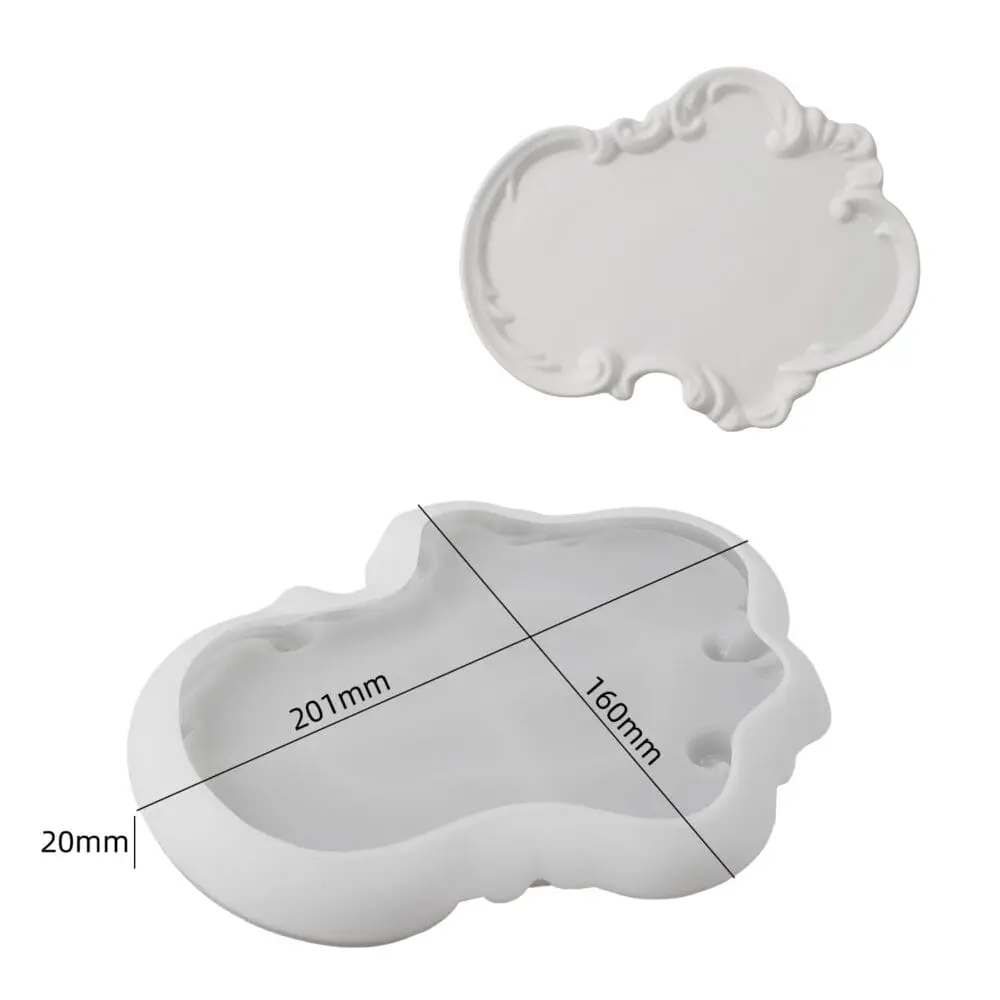 #6 Silicone Mould filigree Tray 2 Silicone Moulds : (6) Filigree Tray Silicone Moulds for Jesmonite & Resin Art
