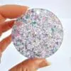 Acrylic Kecyhains Unicorn Blizz Acrylic Shapes : GLITTER Unicorn Blizz Circle Acrylic Keychain Disc 5 or 6cm 3mm + 30mm silver keyring