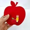 Apple1 Acrylic Consumables : Printed Acrylic Charms Apple & Pencil (AP1)