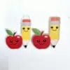 ApplePencil1 Acrylic Consumables : Printed Acrylic Charms Apple & Pencil (AP1)