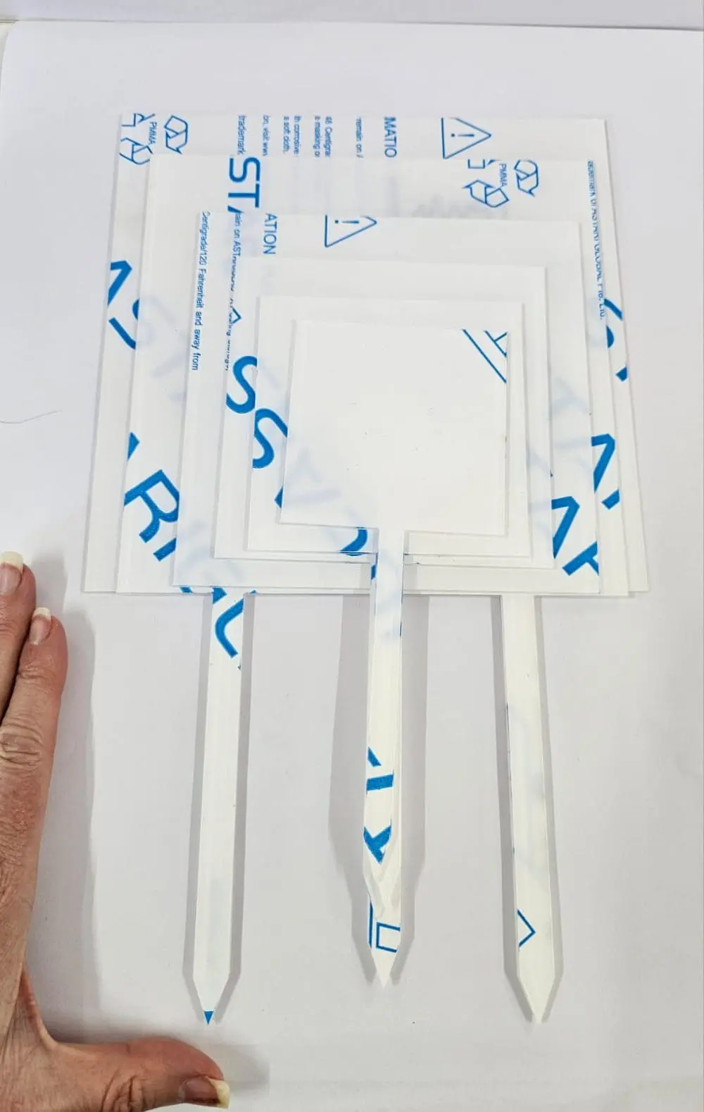 3D UV Prints : Direct UV Print to CLEAR Square Cake Toppers (8, 10, 12, 15, 18, 20cm)