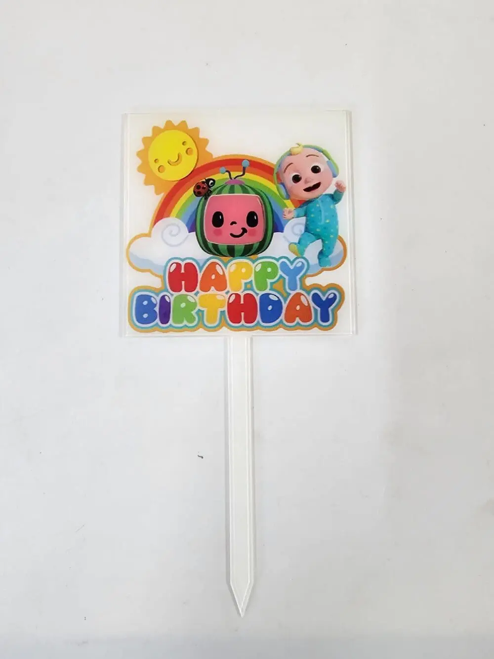 3D UV Prints : Direct UV Print to CLEAR Square Cake Toppers (8, 10, 12, 15, 18, 20cm)