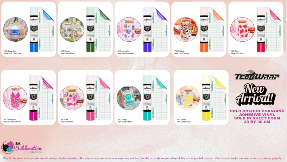 Colour changing Canva Teckwrap : Cold Colour Changing Adhesive Range (30 by 30cm)