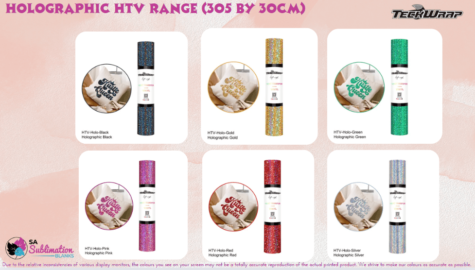 Holographic HTV Add Teckwrap : Holographic HTV Range (30 by 30cm)