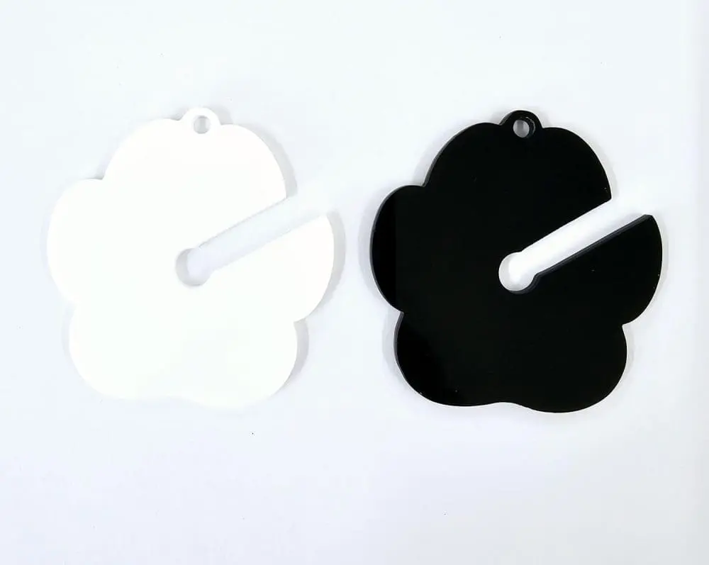 Acrylic Shapes : BLACK or WHITE Poop Loop Keychain