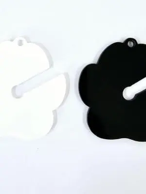Acrylic Shapes : BLACK or WHITE Poop Loop Keychain