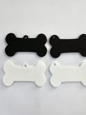 Acrylic Shapes : 3mm BLACK or WHITE Bone Acrylic Keychain Plain