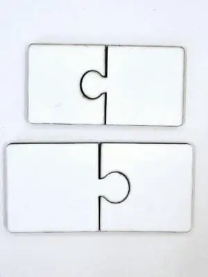 2pieceMDF2sizes Laser Sublimation Blanks : 2 Piece Super Glossy 3mm Sublimation MDF Puzzle (Small & Medium)