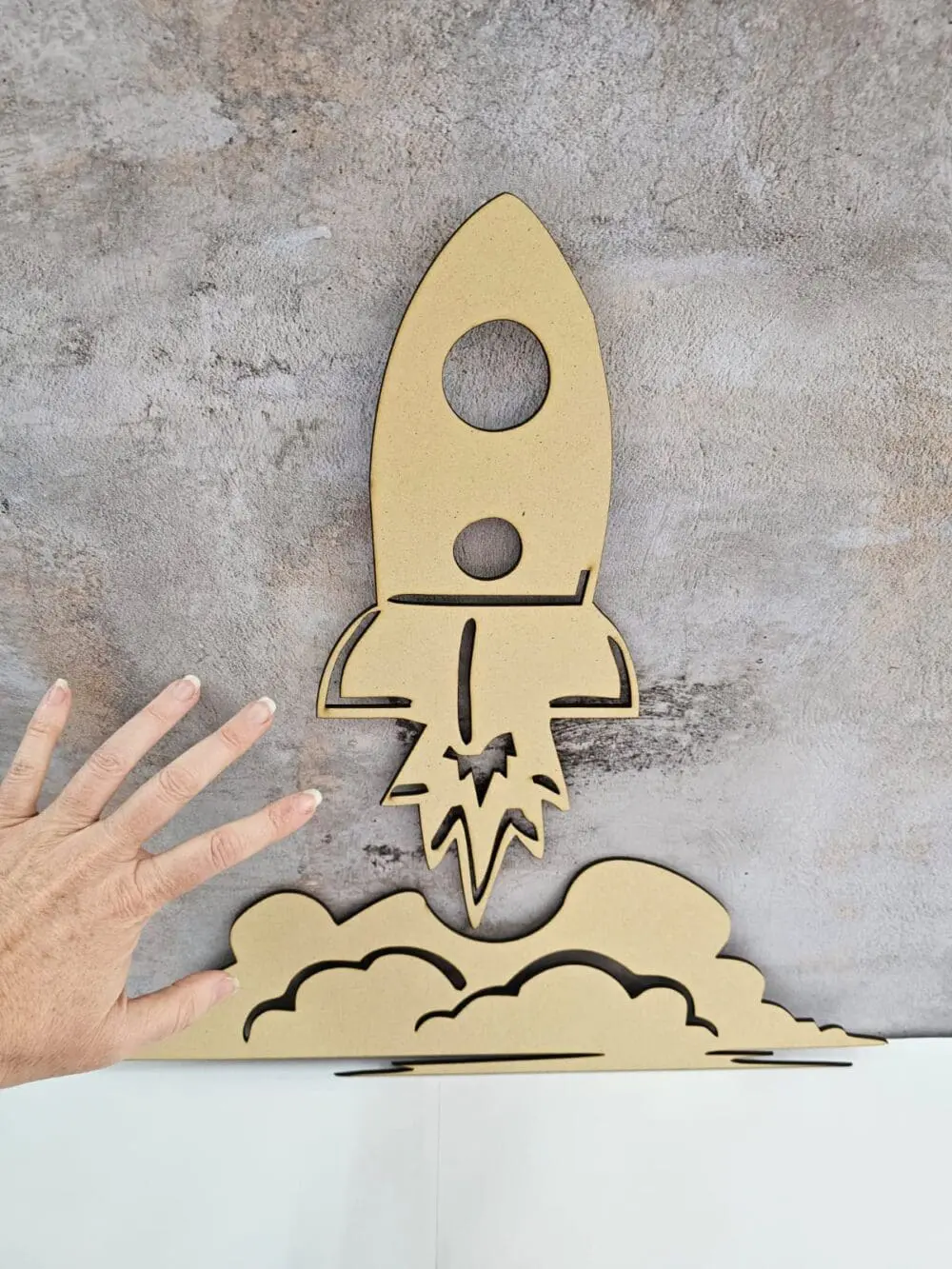Laser DIY Wall Art : MDF Rocket (3mm or 6mm)