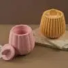 Silicone Moulds : (7) Container/Jar Silicone Moulds with lid for Candle, Jesmonite/Gypsum Power & Resin Art