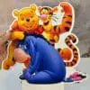 Table Stand Pooh Group3 Lazer & UV Character Cut Out : Pooh & Friends with Stand (Pooh1)