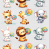 3D UV Stickers : A4 Cute Lolipop Animals (LOLI1)