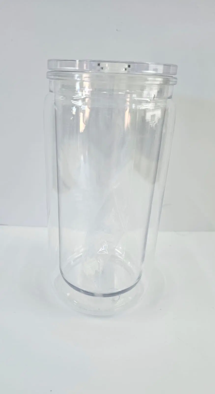 Libbey : 16oz Clear DIY Double Walled Snow Globe Acrylic Libbey with pre-drilled hole + plug