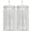 Libbey : 16oz Clear DIY Double Walled Snow Globe Acrylic Libbey with pre-drilled hole + plug