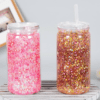 Libbey : 16oz Clear DIY Double Walled Snow Globe Acrylic Libbey with pre-drilled hole + plug