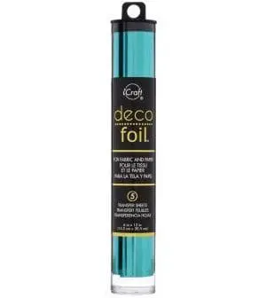 Arts & Crafts : Deco Foil Transfer Sheets, Aqua, 6x12 inch (15.24 by 30.48cm) x5 sheets