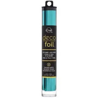 Arts & Crafts : Deco Foil Transfer Sheets, Aqua, 6x12 inch (15.24 by 30.48cm) x5 sheets