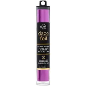 Arts & Crafts : Deco Foil Transfer Sheets, Magenta, 6x12 inch (15.24 by 30.48cm) x5 sheets