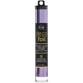Arts & Crafts : Deco Foil Transfer Sheets, Lilac, 6x12 inch (15.24 by 30.48cm) x5 sheets