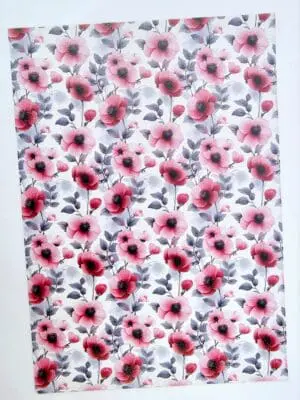 Faux Leather : 1 Piece Pink Watercolour Floral (WCF1)-01