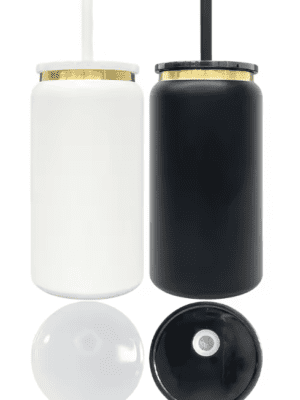 Libbey : 16oz Steel Libbey's/Cola Shaped Tumblers (White & Black)