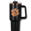Laser Engraving : 40oz Black & Cream Laser Engraving Tumbler with Rose Gold Base (Stanley Dupe)