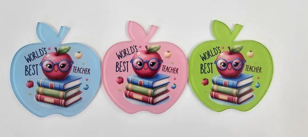 SublAcrylicTeacherCoasterAll Laser Sublimation Blanks : Subli-Acrylic Teacher Apple Coasters (3mm or 4mm)