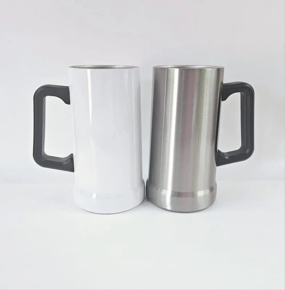 Sublimation Blanks : 23oz Steel Sublimation Beer Mugs