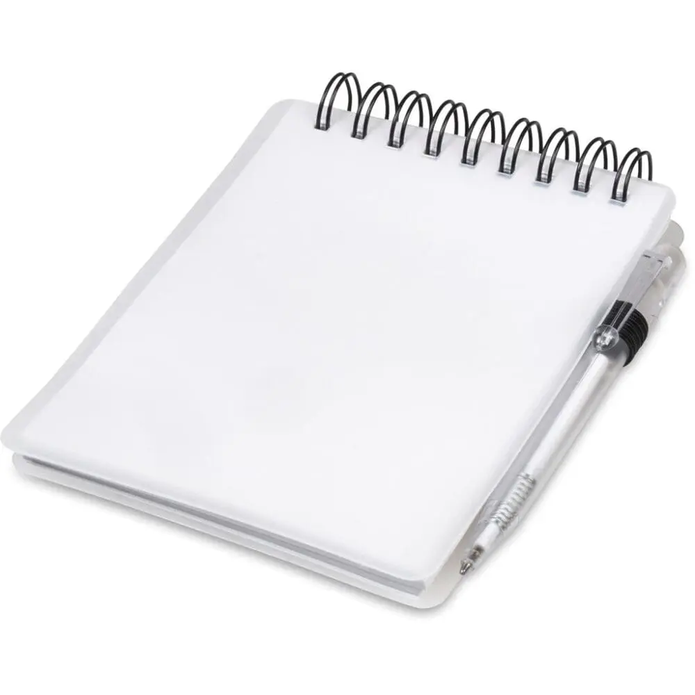 Stationery : Transparent Blank Spiral Flip Notebook & Pen (GIFT-894-T)