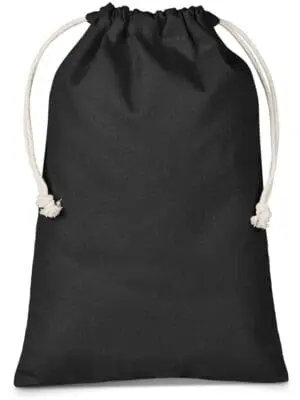 Sublimation Blanks : Midi Black Cotton drawstring pouches