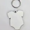 Laser Sublimation Blanks : Super Glossy 3mm Single or Double Sided Sublimation MDF Babygrow/Romper Onesie Keychain + 30mm Silver Split Keyring