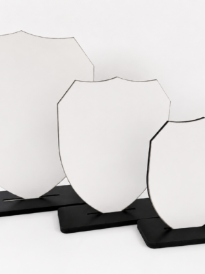 Laser Sublimation Blanks : 3mm Super Glossy Sublimation MDF Shield Style Award/Trophy (Small, Medium & Large)