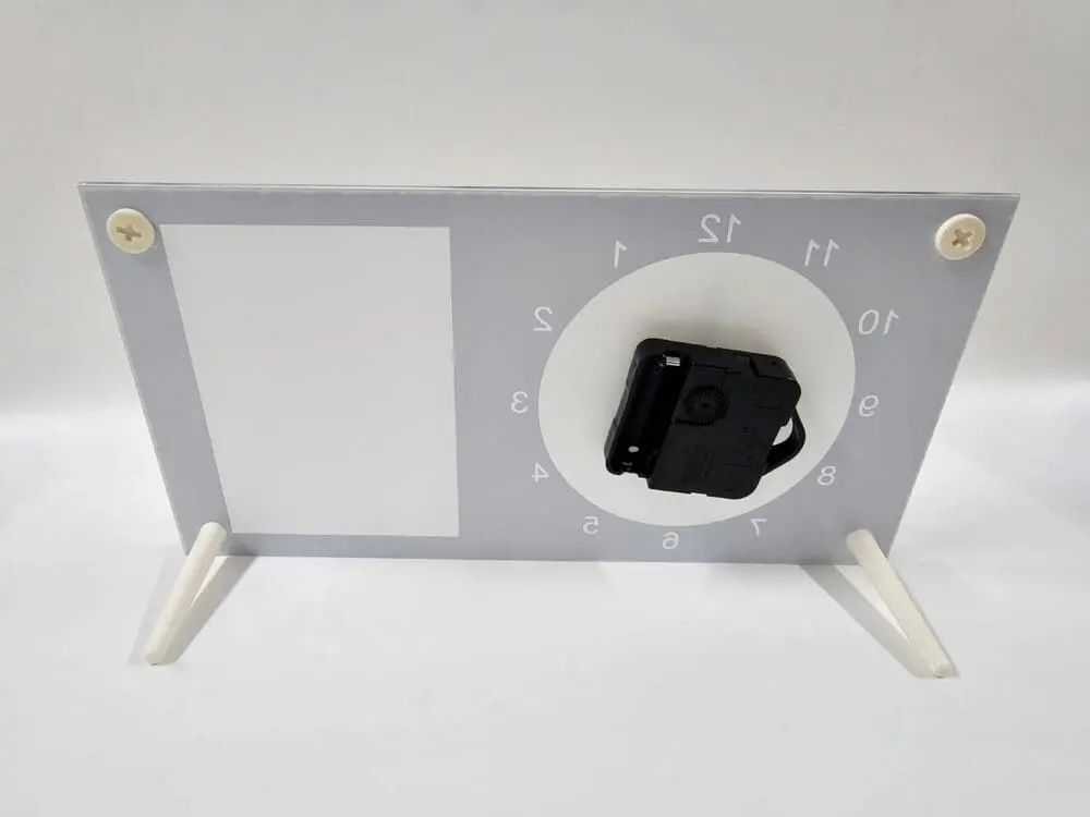 Sublimation Blanks : Rectangular Mirror Glass Clocks For Sublimation (Includes a Photo Frame)