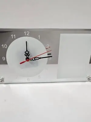 Sublimation Blanks : Rectangular Mirror Glass Clocks For Sublimation (Includes a Photo Frame)