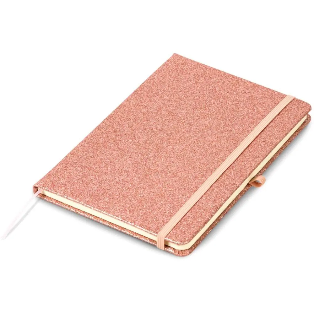 Rose Gold Notebook Unbranded Stationery : A5 Blank Rose Gold Glitter Notebooks (CODE: NB-10004)